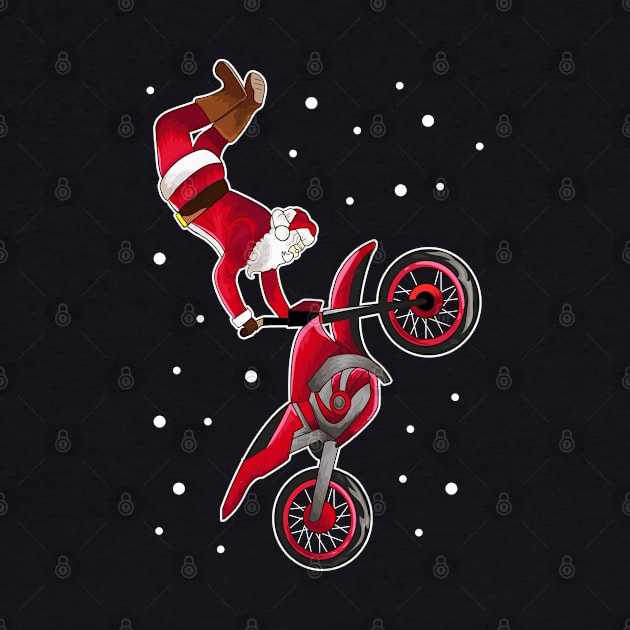 Santa Dirtbike Motocross Tricks Freestyle Christmas Xmas by E